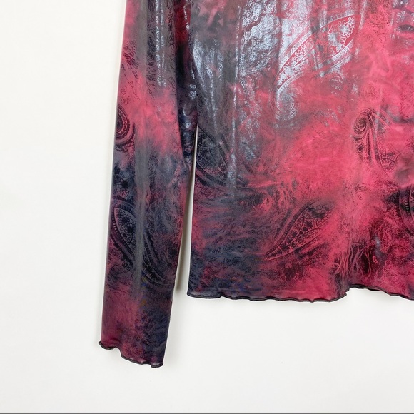 The Sublym's Paris Stretch Knit Paidley Lace Top - Picture 8 of 9